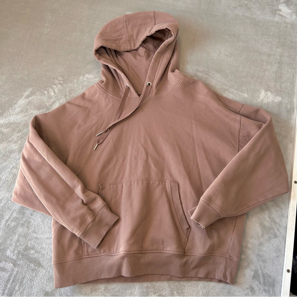 Calvin Klein Performance Hoodie Sweatshirt Womens XXL Brown Beige Cozy Lounge